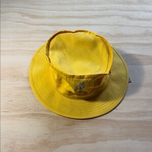 Vibrant Yellow Hat with Blue Logo